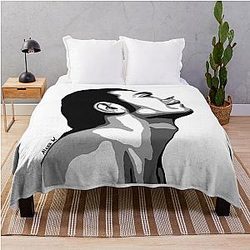 Javier Bardem Black and White Portraits Throw Blanket