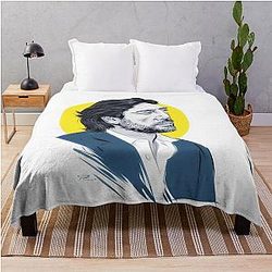 Javier Bardem - An Illustration by Paul Cemmick Throw Blanket