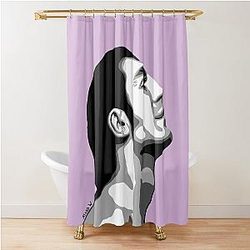 Javier Bardem Black Portrait Shower Curtain