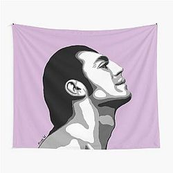 Javier Bardem Black Portrait Tapestry