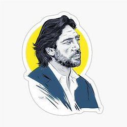Javier Bardem - An illustration by Paul Cemmick Sticker