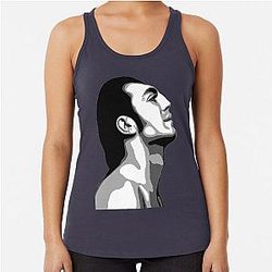 Javier Bardem Black Portrait Racerback Tank Top