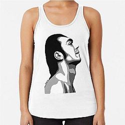 Javier Bardem Black and White Portraits Racerback Tank Top