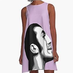Javier Bardem Black Portrait A-Line Dress