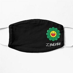 J Balvin Face Masks - Arcoiris  Green, Verde- J Balvin (Jeismary Rivera) Flat Mask RB1504