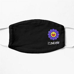J Balvin Face Masks - Rainbow  Purple, Purple- J Balvin (Jeismary Rivera) Flat Mask RB1504