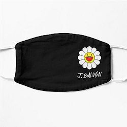 J Balvin Face Masks - Arcoiris  White, Blanco- J Balvin (Jeismary Rivera) Flat Mask RB1504