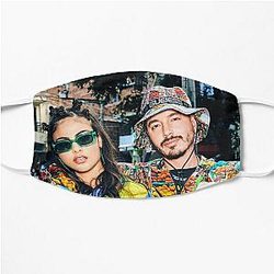 J Balvin Face Masks - J Balvin t-shirt, j Balvin fan art &amp; gear Flat Mask RB1504