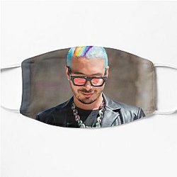 J Balvin Face Masks - J Balvin t-shirt, j Balvin fan art &amp; gear Flat Mask RB1504