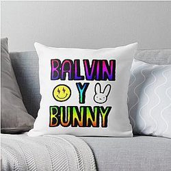 J Balvin Pillows - J Balvin Y Bad Bunny Throw Pillow RB1504