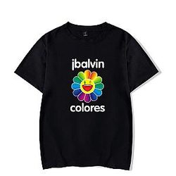 Letter j balvin Colors Black shirt Summer Casual T-shirt AL2405
