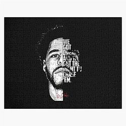 Black and white J Cole quote. Jigsaw Puzzle