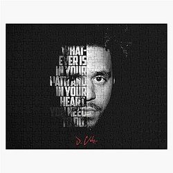 Black and white J Cole quote. Jigsaw Puzzle