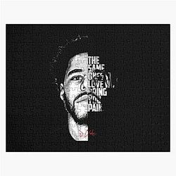 Black and white J Cole quote. Jigsaw Puzzle