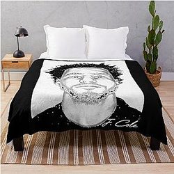 J Cole Art Portrait, J.Cole   Throw Blanket