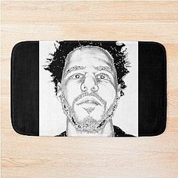 J Cole Art Portrait, J.Cole   Bath Mat