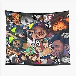 J Cole Collage Tapestry