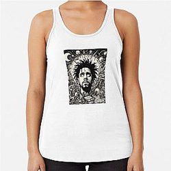 J cole artistic poster Racerback Tank Top