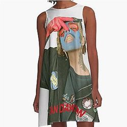 Mask of Two Jean THREE Four A-Line Dress