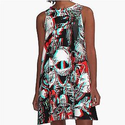 Chaos Now of Two Jean THREE Four A-Line Dress