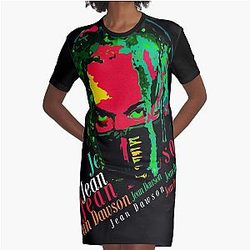 Jean Pixel Bath Graphic T-Shirt Dress