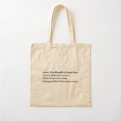 Lover, You Should've Come Over by Jeff Buckley Aesthetic Quote Cotton Tote Bag