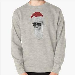 Santa Jeff Goldblum - on White Pullover Sweatshirt