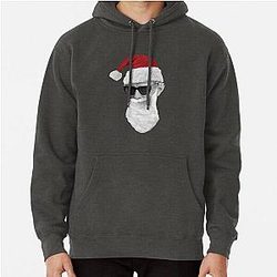 Santa Jeff Goldblum - on Grey Pullover Hoodie