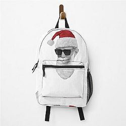 Santa Jeff Goldblum - on White Backpack