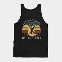 Jelly Roll Tank Tops - Even Savage Bitches Go To Heaven Country Music Cowboys Boots And Hat Tank Top TP2509