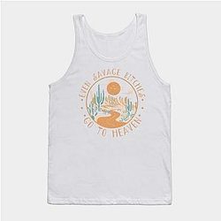 Jelly Roll Tank Tops - Even Savage Bitches Go To Heaven Road Mountain Cactus Tank Top TP2509