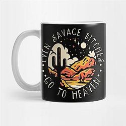 Jelly Roll Mugs - Even Savage Bitches Go To Heaven Western Desert Mountain Mug TP2509