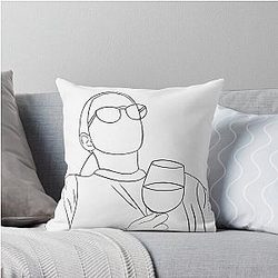 Jenna Marbles Line Drawing Throw Pillow