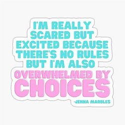 Overwhelmed by Choice Jenna Marbles Sticker