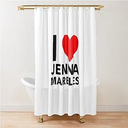 I Heart Jenna Black Shower Curtain