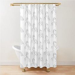 Jenna Marbles Line Drawing Shower Curtain
