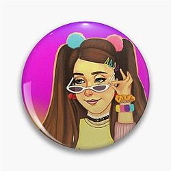 Jenna Marbles Fan Art Colorful Pin