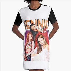 Jennie Kim Band Tee T-Shirt Dress