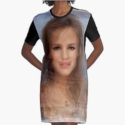 Jennifer Garner Portrait Graphic T Shirt Dress