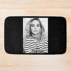 Mens Funny Jennifer Lawrence Black White Gifts For Birthday Bath Mat