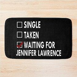 Waiting for Jennifer Lawrence Bath Mat