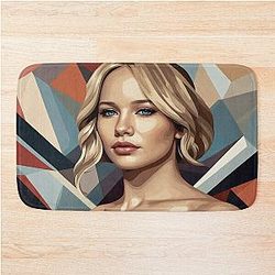 Digital design Bath Mat featuring Jennifer Lawrence