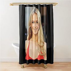Retro Vintage Jennifer Lawrence Long Layered Retro Wave Shower Curtain