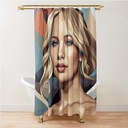 Digital Design of Jennifer Lawrence Shower Curtain