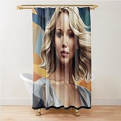 Digital Design of Jennifer Lawrence Shower Curtain