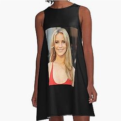 Retro Vintage Jennifer Lawrence Long Layers A-Line Dress