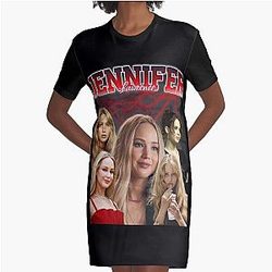 Jennifer Retro Graphic T-Shirt Dress