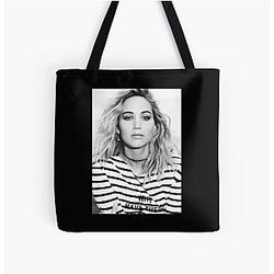 Mens Funny Jennifer Lawrence Black White Gifts Birthday All Over Print Tote