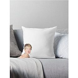 Jennifer Lawrence Funny Face Throw Pillow