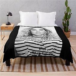 Mens Funny Jennifer Lawrence Black White Gifts For Birthday Throw Blanket